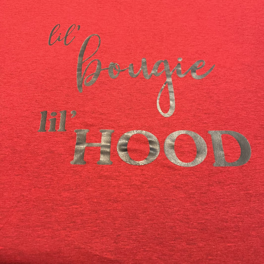 text that reads lil bougie lil hood